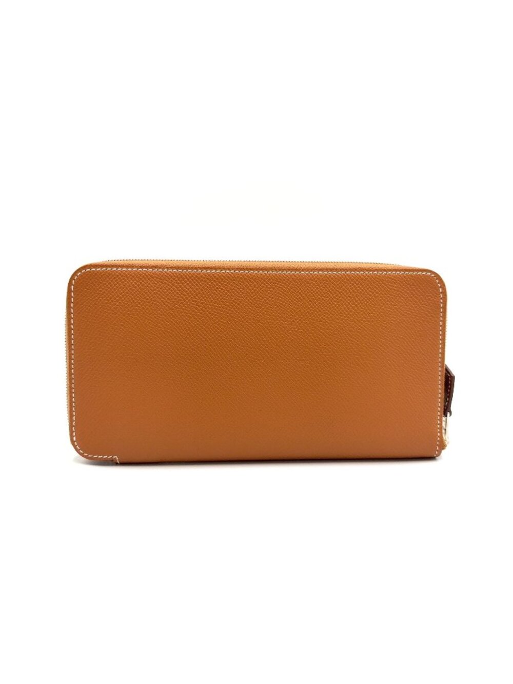 Hermes Azap Long Silk'in Veau Epsom Brown Wallet Silver